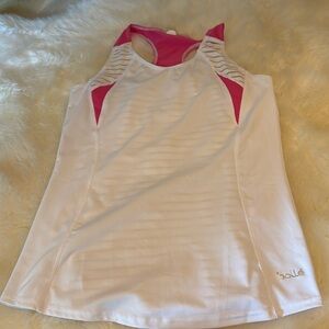 BOLLE white with pink tank top mesh back size small